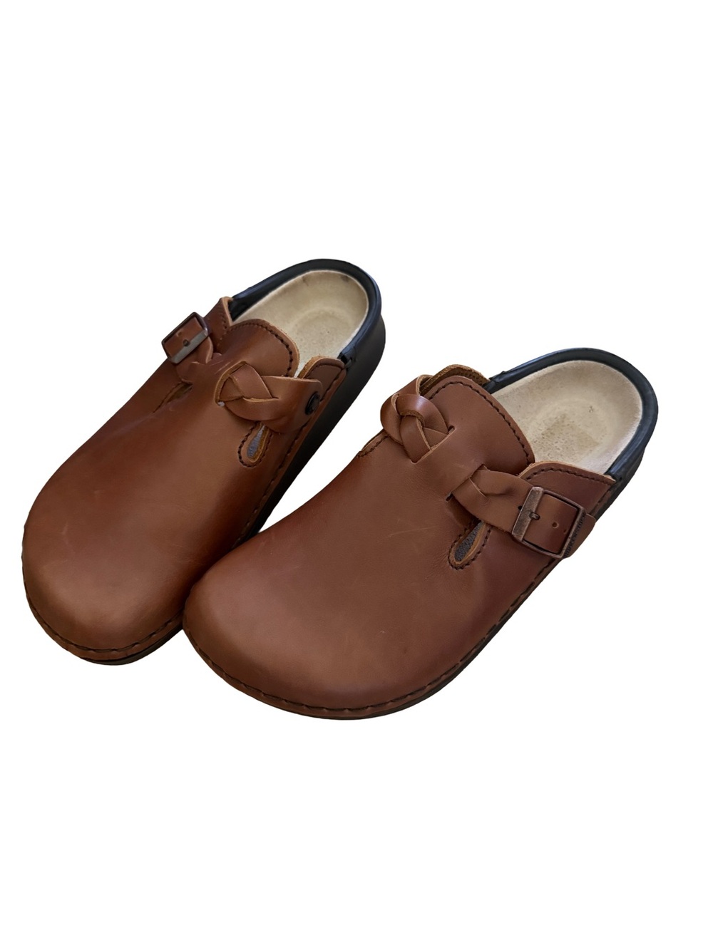 Birkenstock Leather Clog Mule in Chestnut Brown - Picture 5 of 6